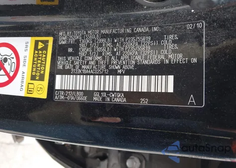 2010 Lexus Rx 350 from USA, damaged, VIN 2T2ZK1BA4AC025712